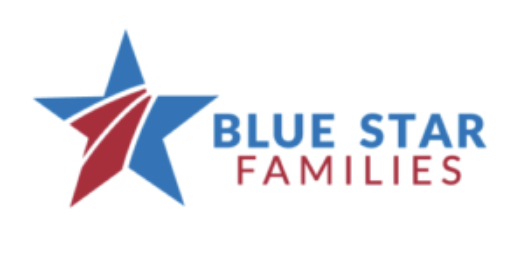 Blue Star Families logo with a blue star and red ribbon shapes next to the text 'BLUE STAR FAMILIES'.