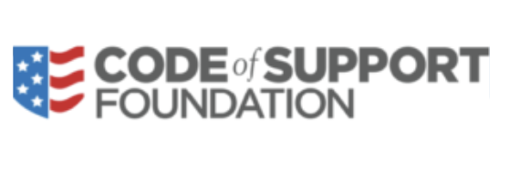 Code of Support Foundation logo with a blue shield emblem and red stripes beside the text CODE OF SUPPORT FOUNDATION.