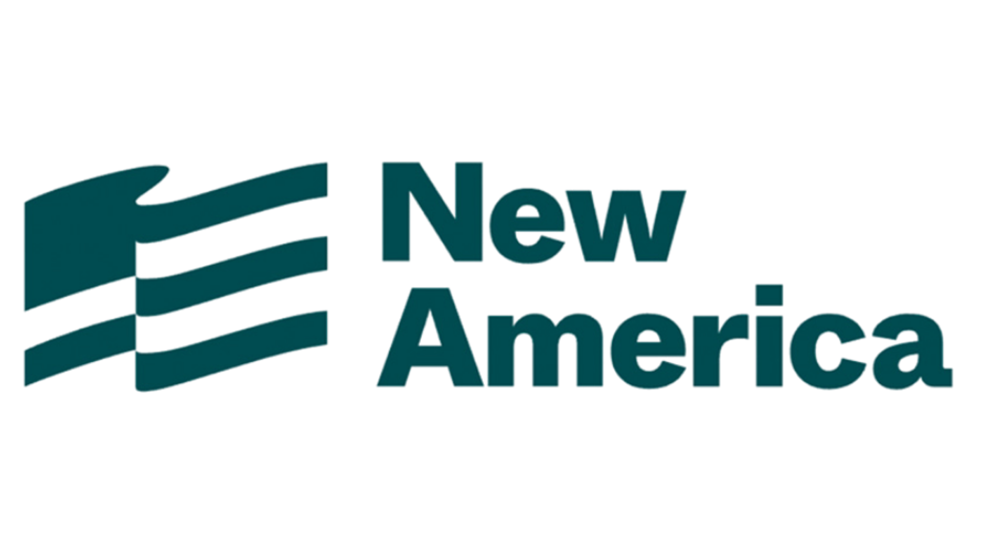 Teal New America logo: a stylized three-bar mark on the left with the words 'New America' to the right.